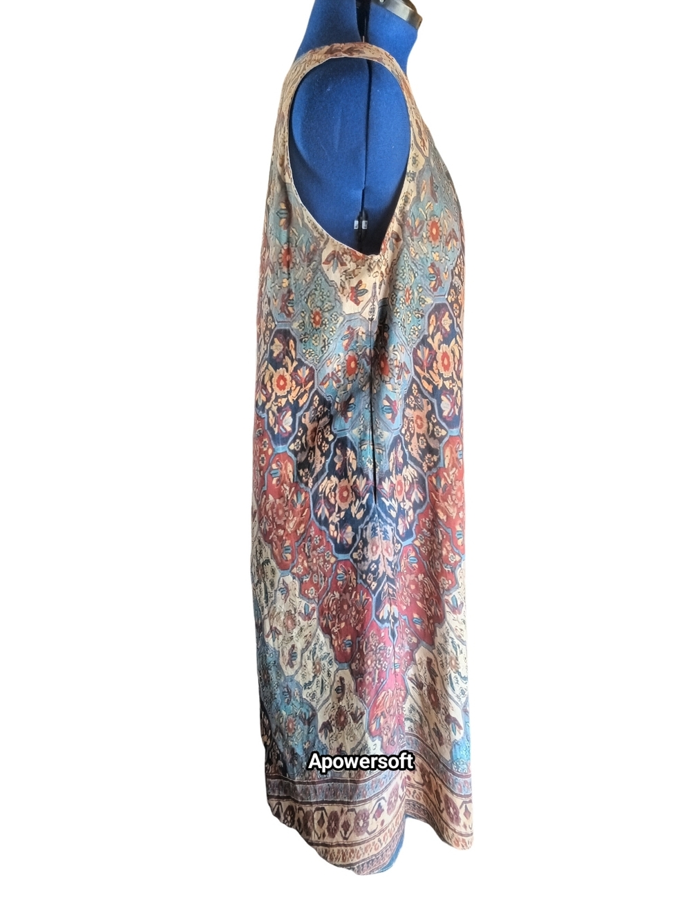 Tapestry Print A-Line Maxi Tank Dress Boho Style Size 2XL - Picture 4 of 5